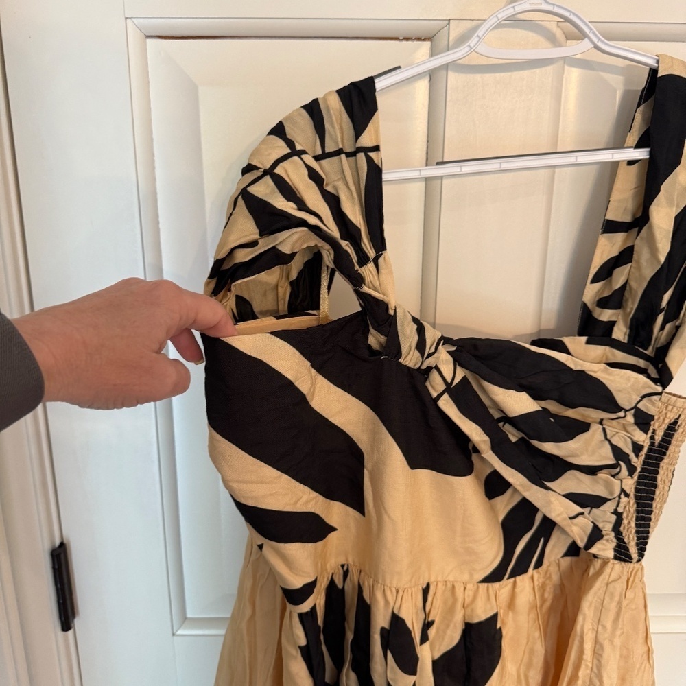 New! Anthropologie LetMeBe Palm Printed One Shoulder Maxi Dress 45477 - Picture 7 of 14